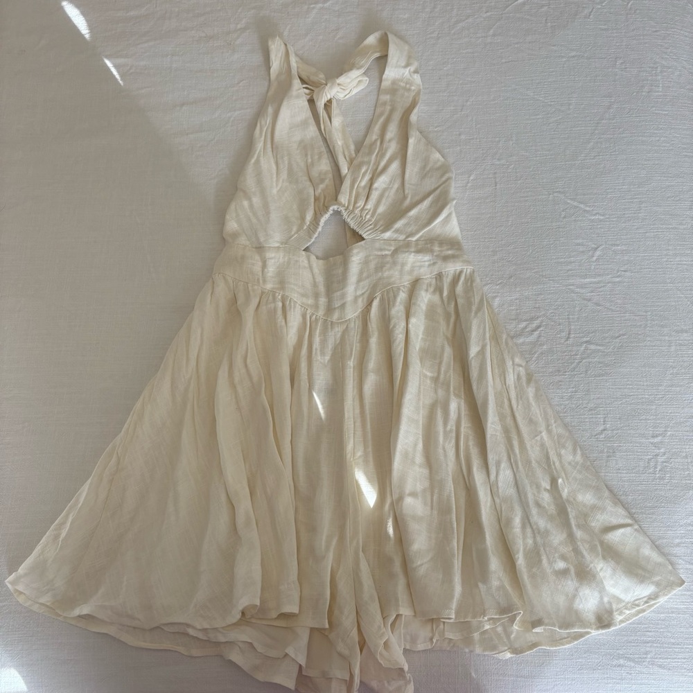 White Open Back Romper